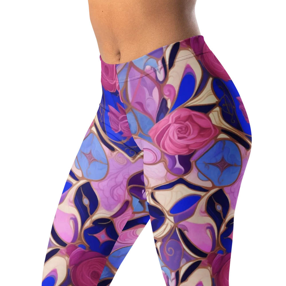 Royal Rose Mosaic on Leggings — Left Front