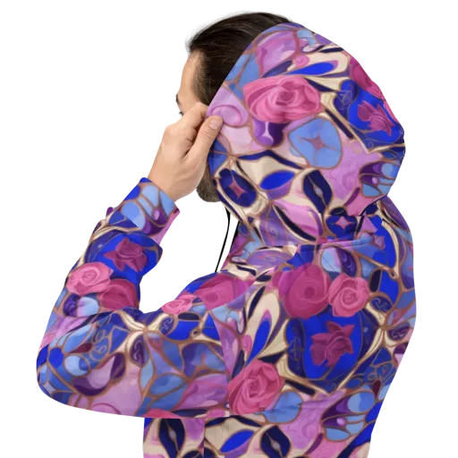 Royal Rose Mosaic on a Hoodie