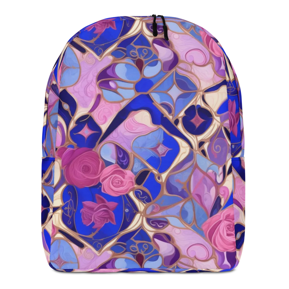 Royal Rose Mosaic on Minimalist Backpack — Front