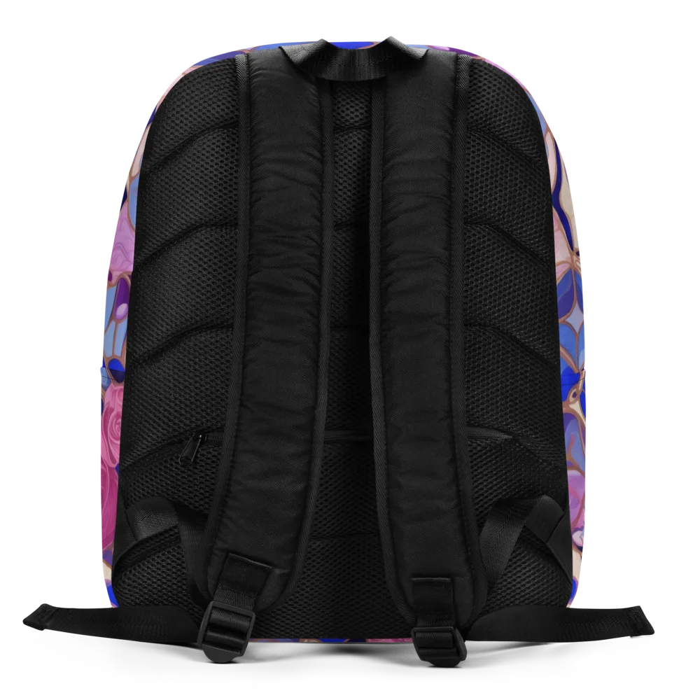 Royal Rose Mosaic on Minimalist Backpack — Back