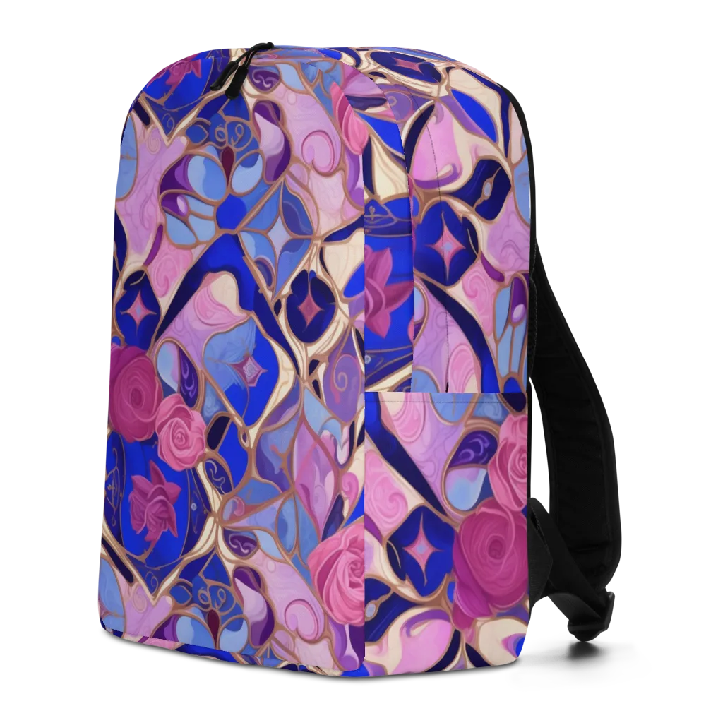 Royal Rose Mosaic on Minimalist Backpack — Left
