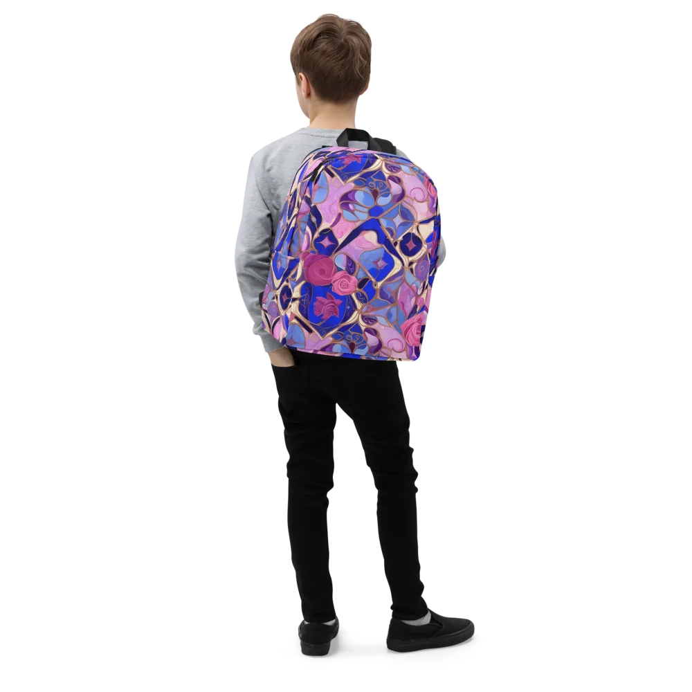 Royal Rose Mosaic on Minimalist Backpack — Right Front