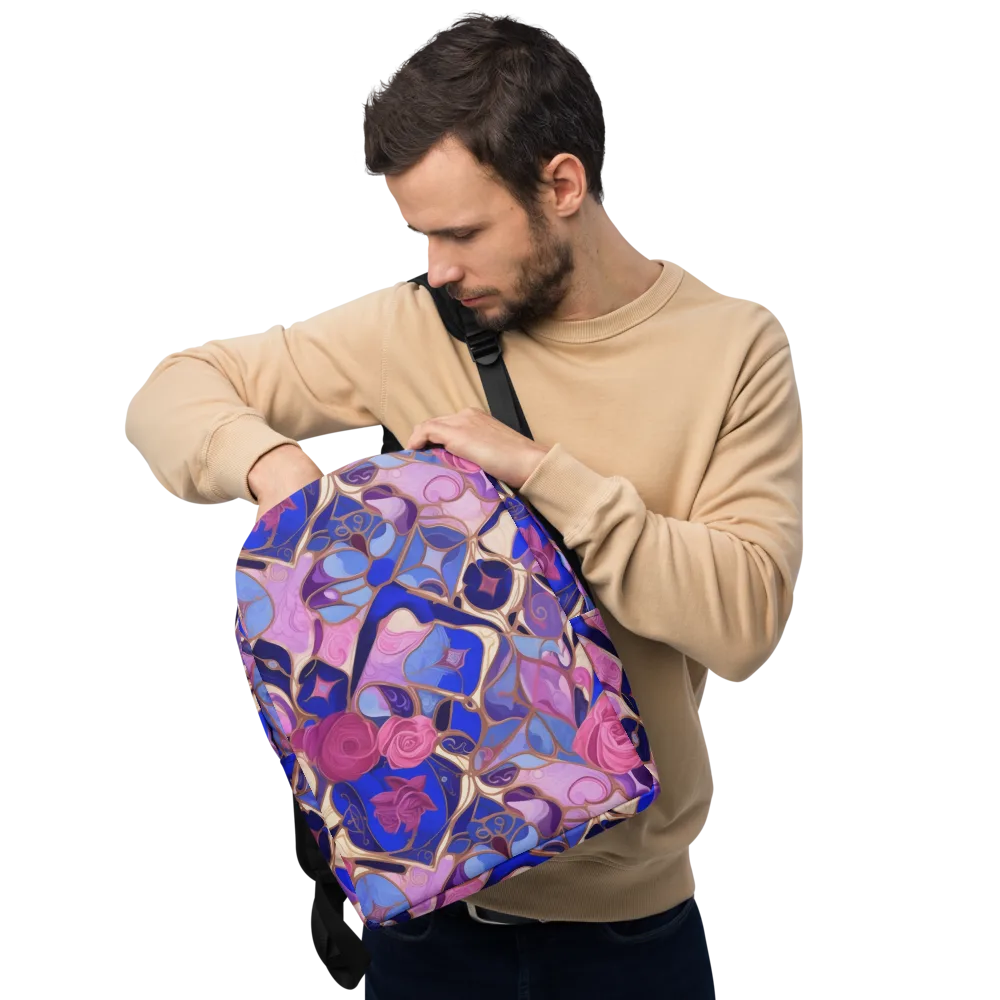 Royal Rose Mosaic on Minimalist Backpack — Front