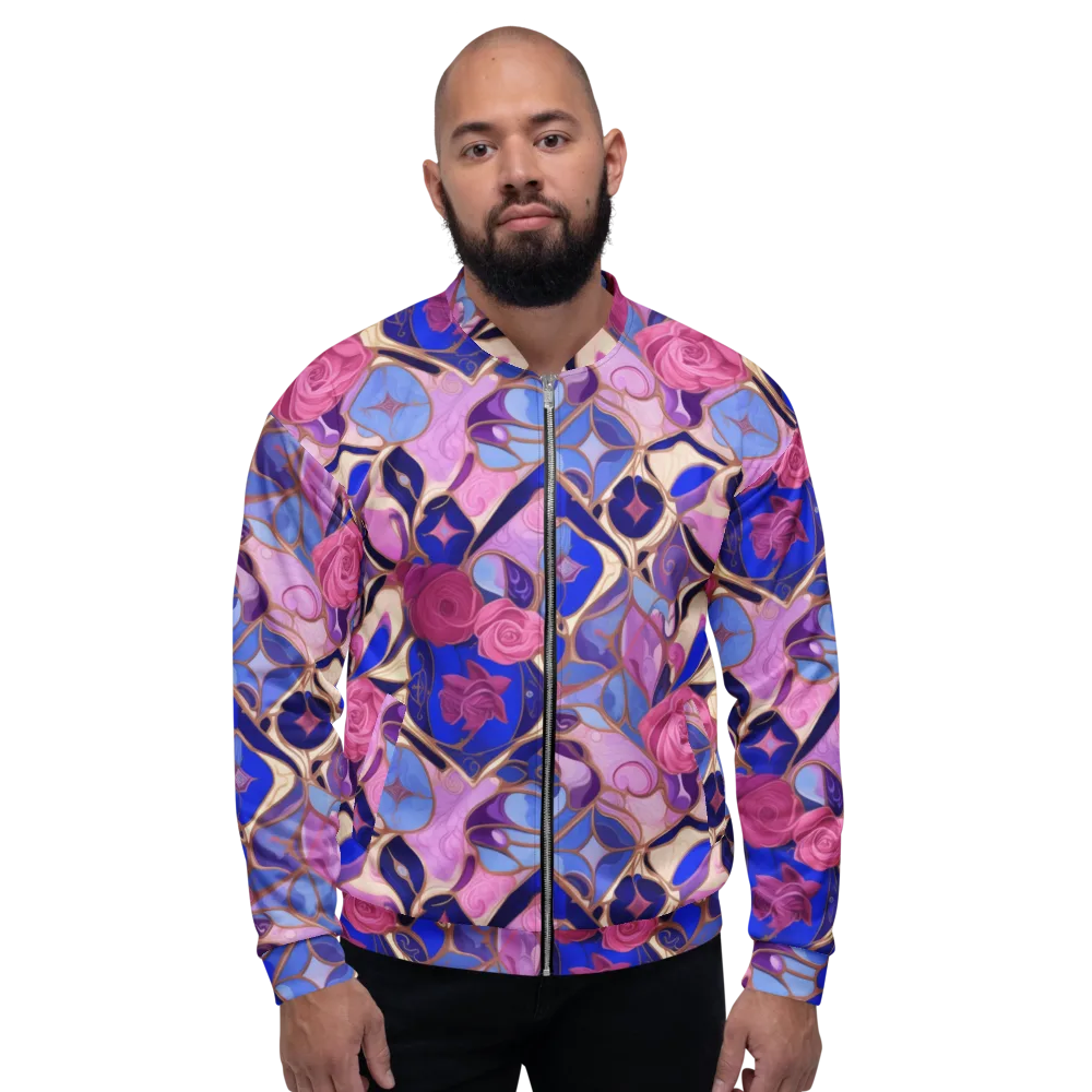 Royal Rose Mosaic on Bomber Jacket — Front