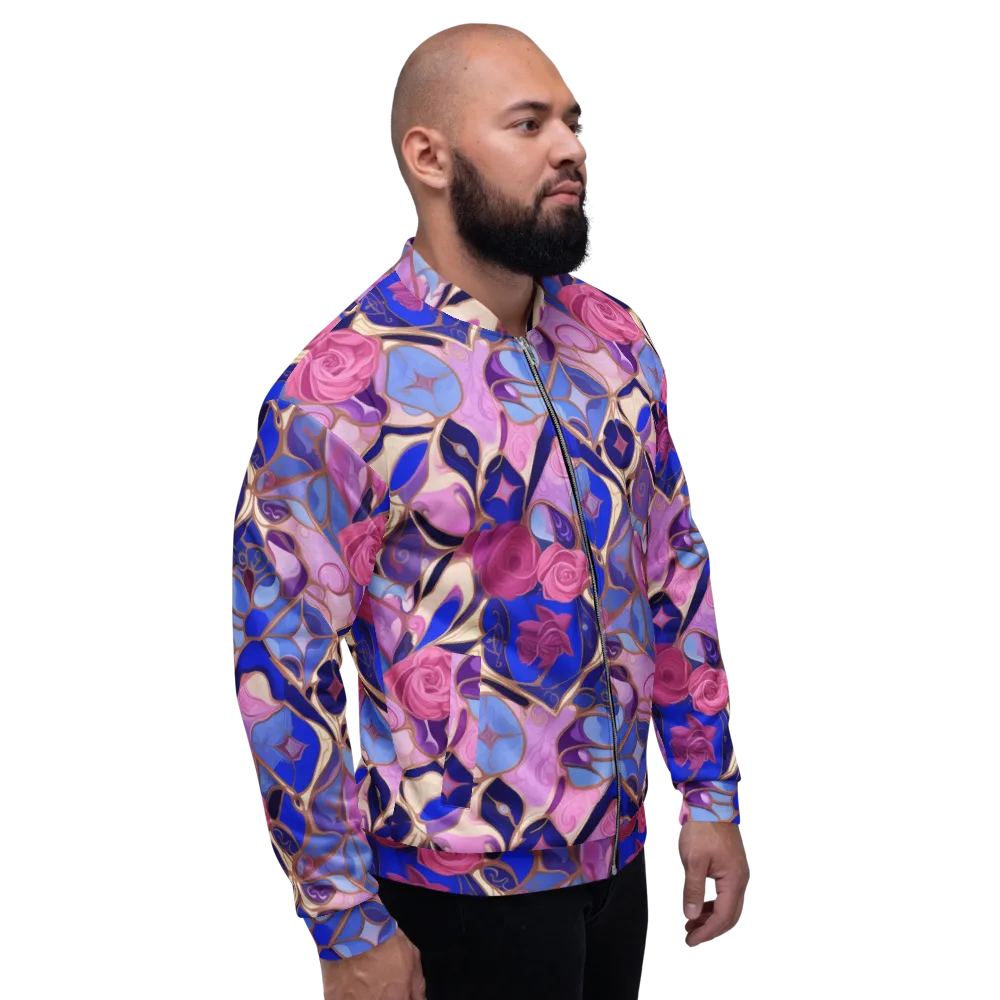 Royal Rose Mosaic on Bomber Jacket — Right