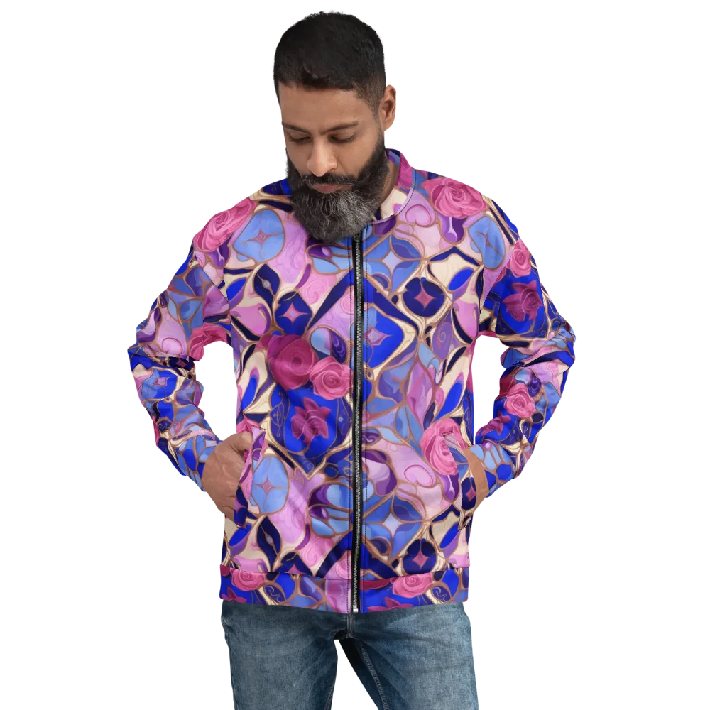Royal Rose Mosaic on Bomber Jacket — Front