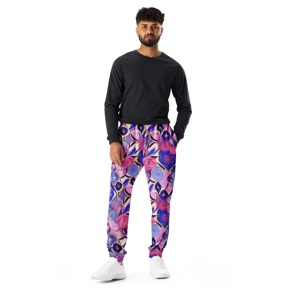 Royal Rose Mosaic on Men's Joggers — Front
