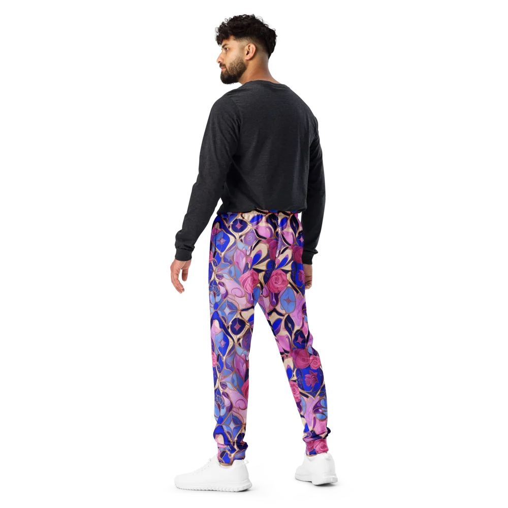 Royal Rose Mosaic on Men's Joggers — Back