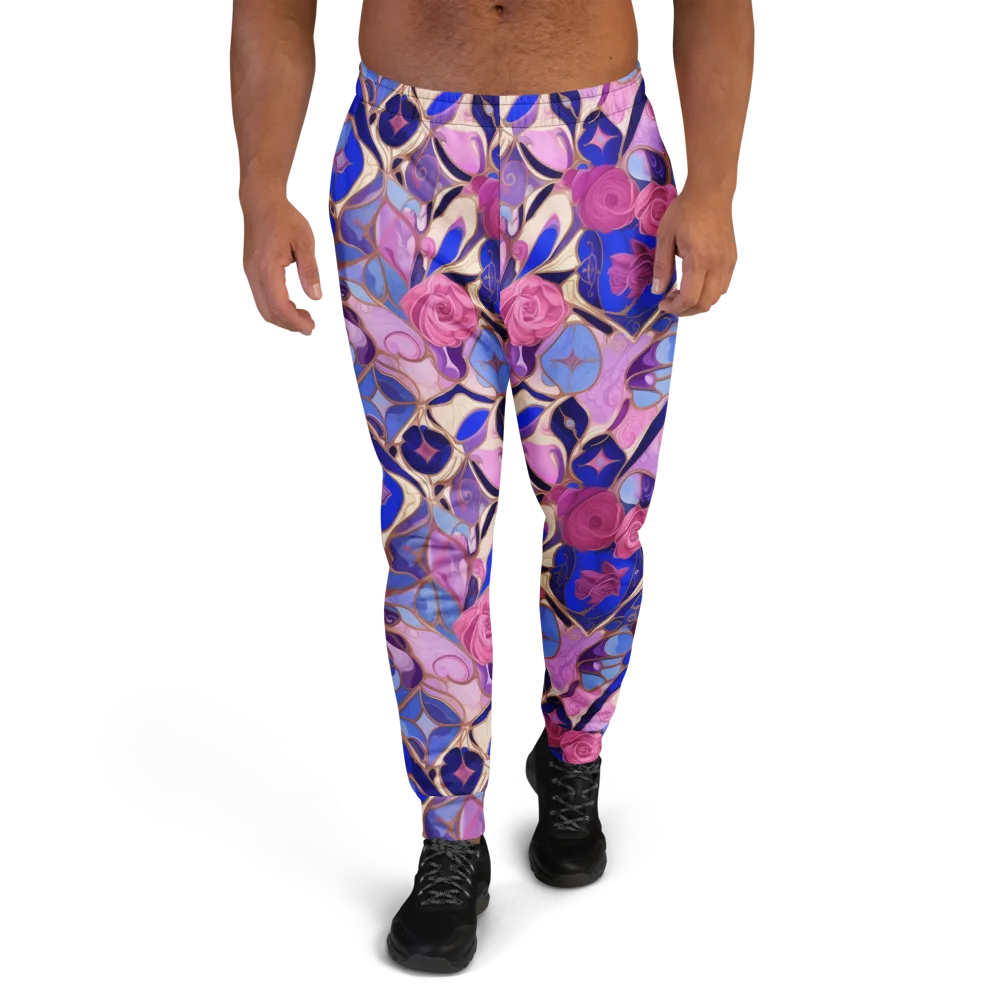 Royal Rose Mosaic on Men's Joggers — Front