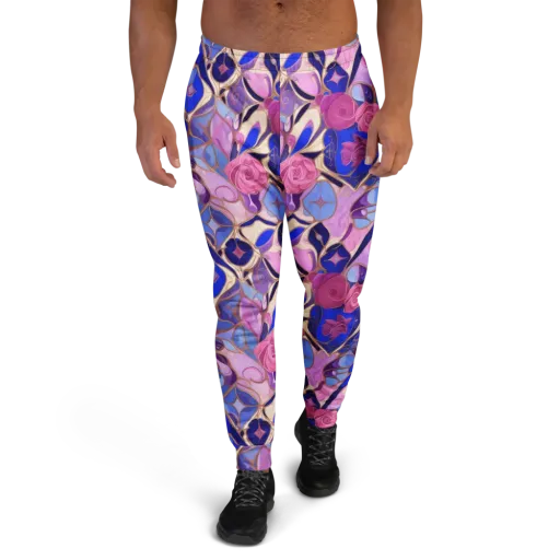 Royal Rose Mosaic on a Men's Joggers