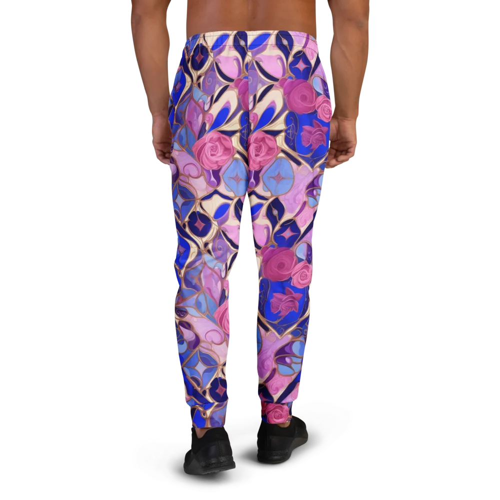 Royal Rose Mosaic on Men's Joggers — Back