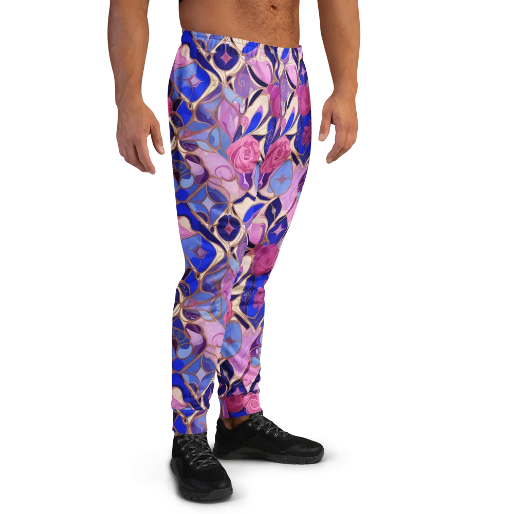 Royal Rose Mosaic on Men's Joggers — Right