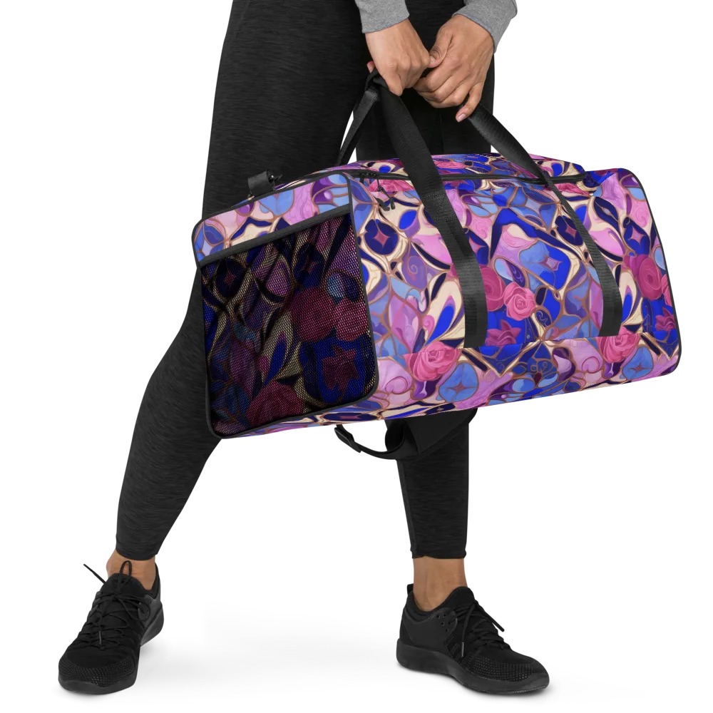 Royal Rose Mosaic on Duffle Bag — Right Front