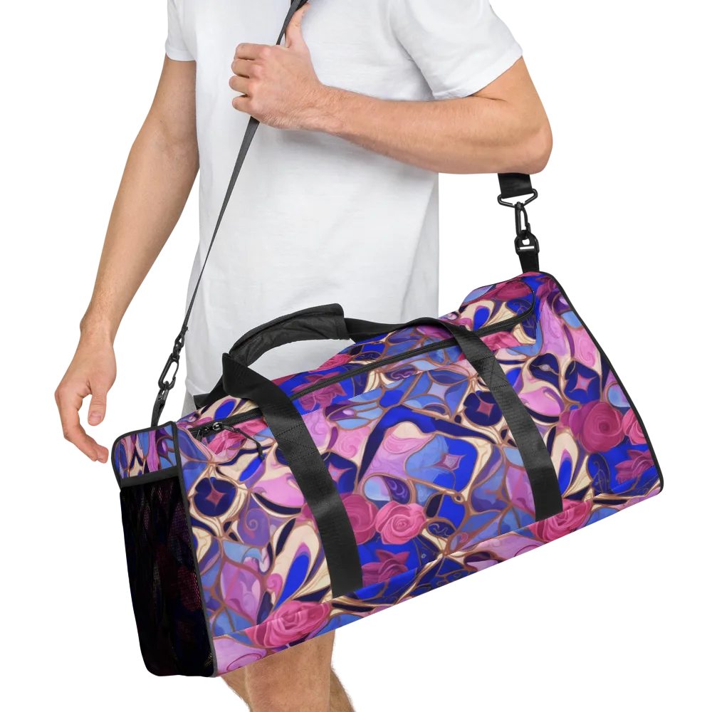 Royal Rose Mosaic on Duffle Bag — Right Front