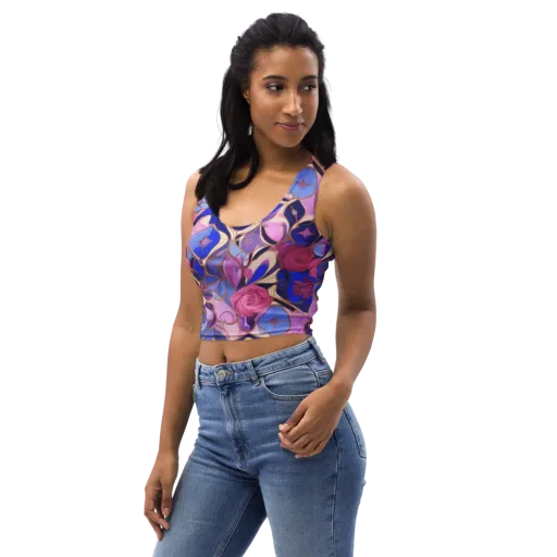 Royal Rose Mosaic on a Crop Top