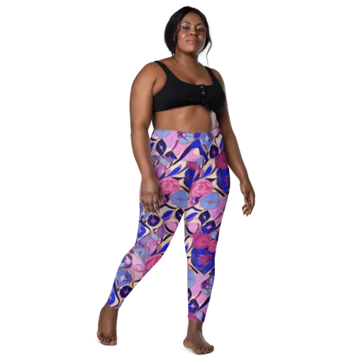 Royal Rose Mosaic on a Leggings with Pockets