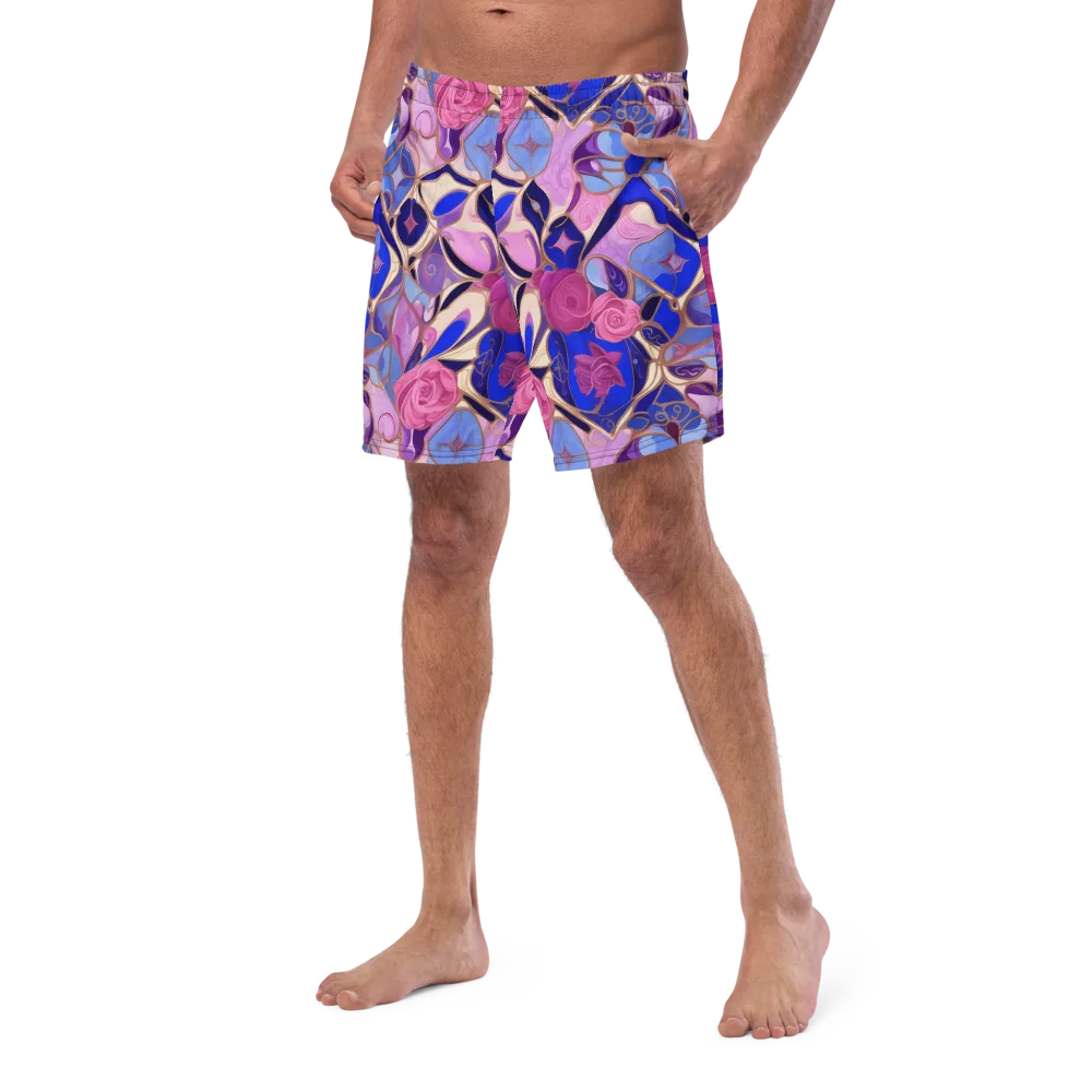 Royal Rose Mosaic on Swim Trunks — Left Front