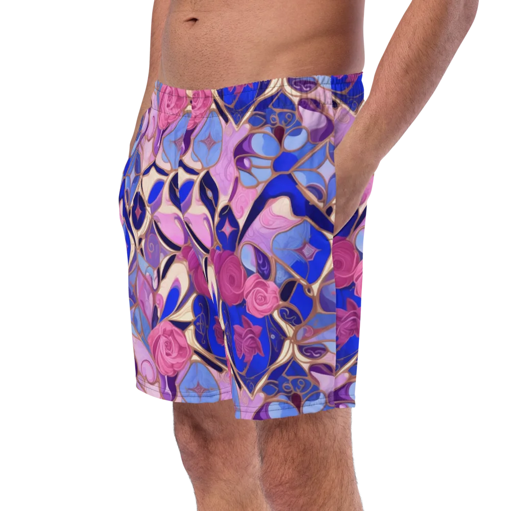 Royal Rose Mosaic on Swim Trunks — Left Front