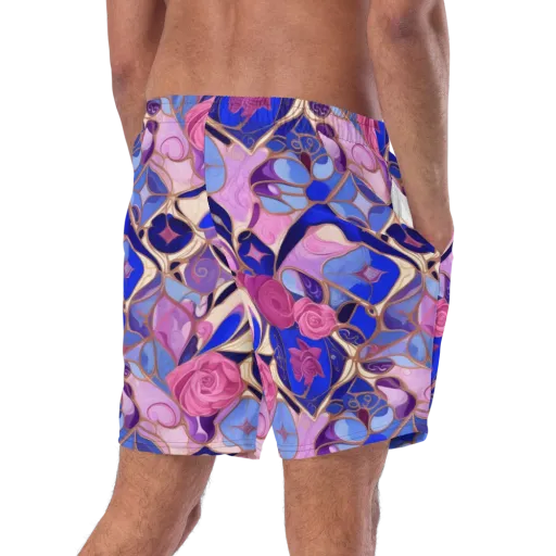 Royal Rose Mosaic on a Swim Trunks