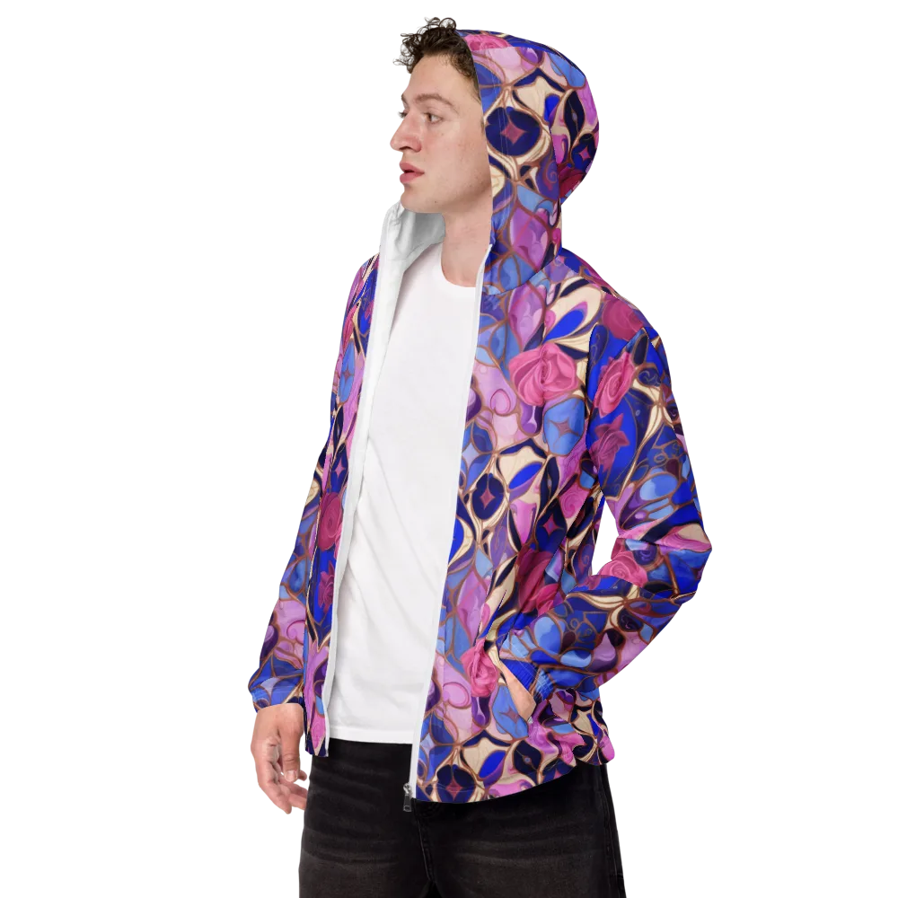 Royal Rose Mosaic on Men's Windbreaker — Left Front