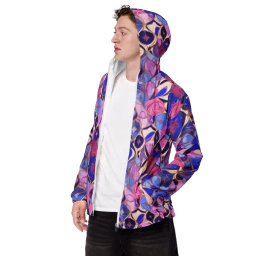 Royal Rose Mosaic on a Men's Windbreaker