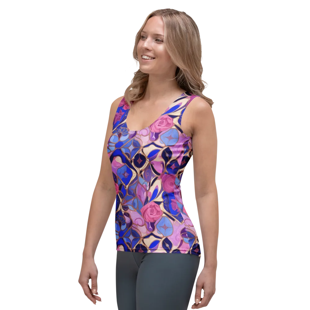 Royal Rose Mosaic on Women's Tank Top — Left Front