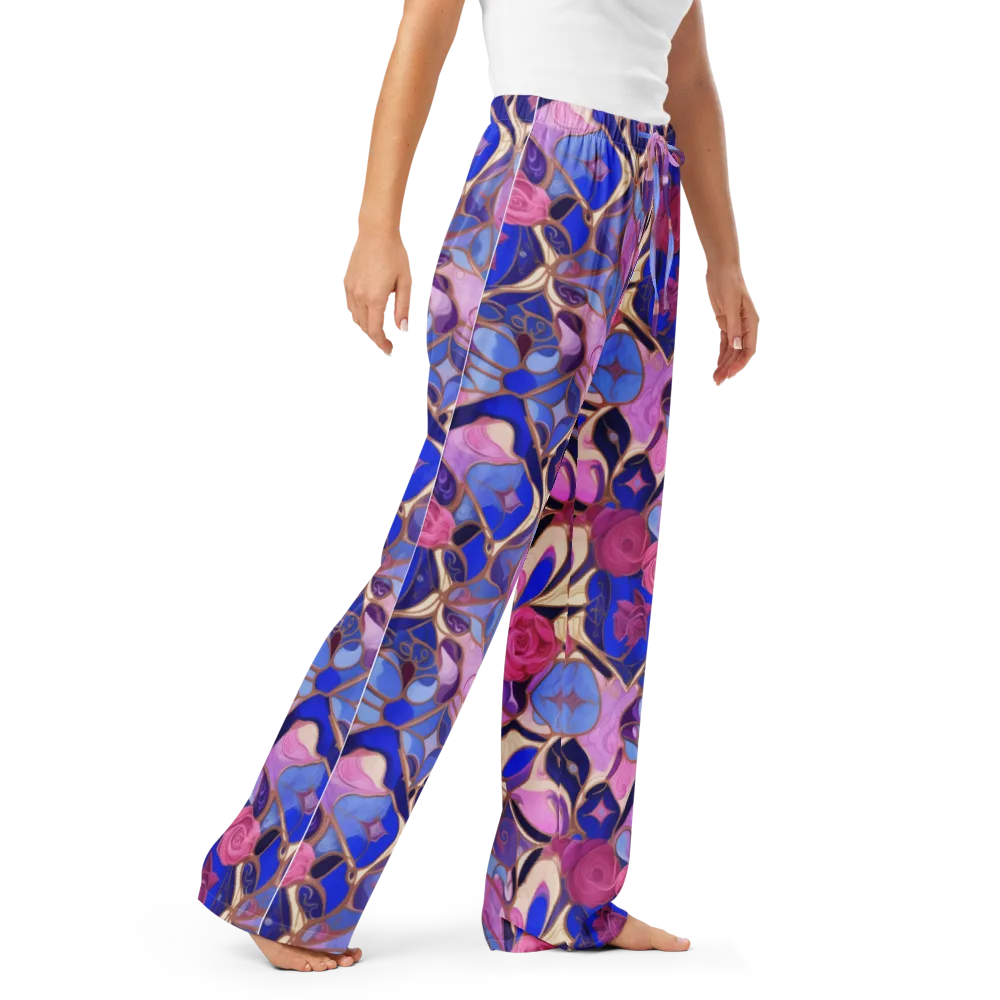 Royal Rose Mosaic on Women's Pajama Pants — Right Front