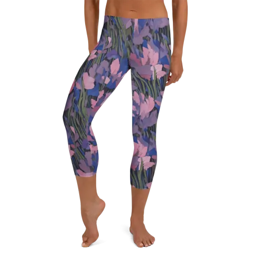Midnight Iris on a Capri Leggings