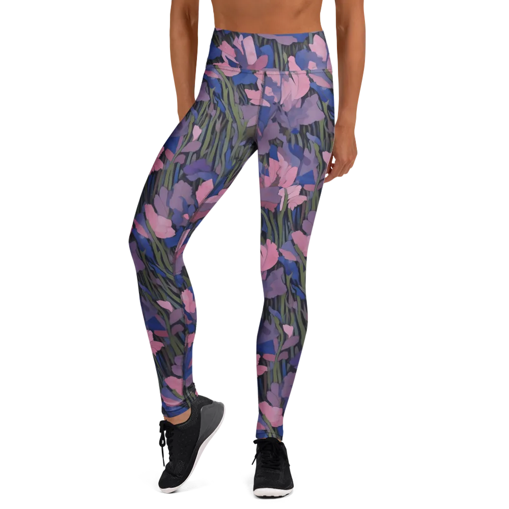 Midnight Iris on Yoga Leggings — Front