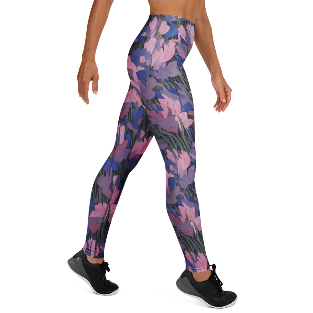 Midnight Iris on Yoga Leggings — Right