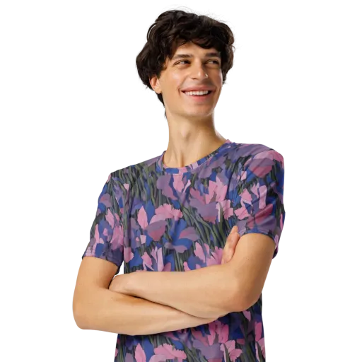 Midnight Iris on a Men's Crew Neck T-Shirt
