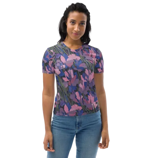 Midnight Iris on a Women's Crew Neck T-Shirt