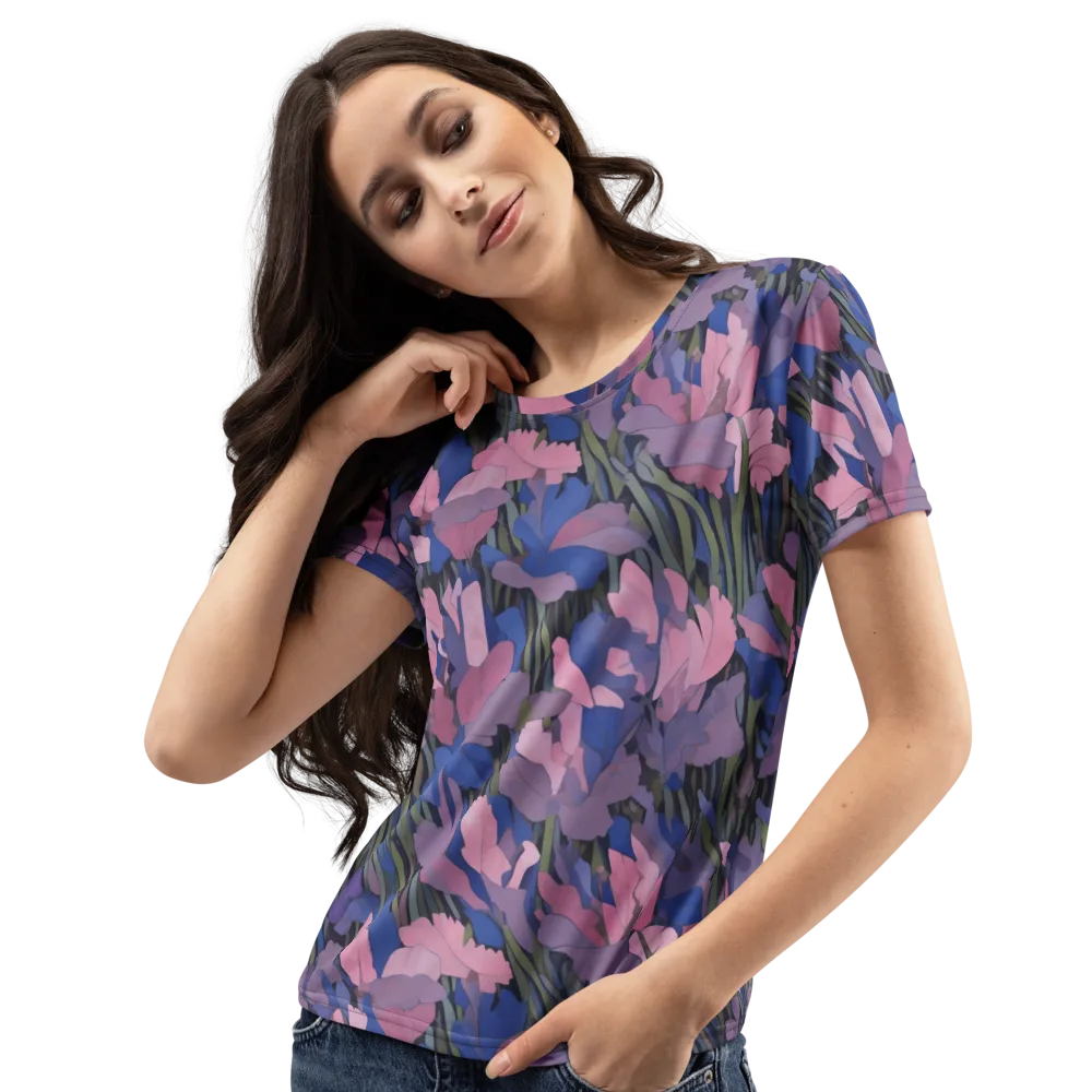 Midnight Iris on Women's Crew Neck T-Shirt — Left Front