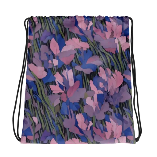 Midnight Iris on a Drawstring Bag
