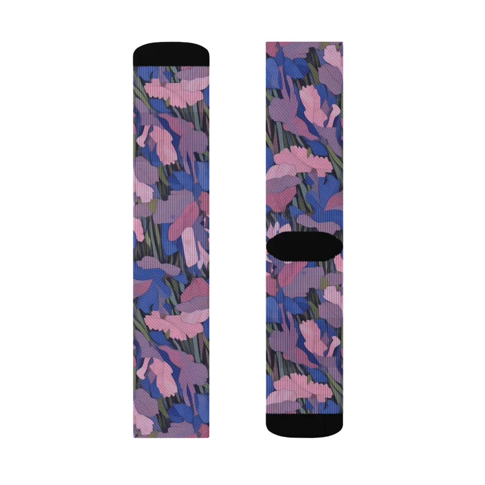 Midnight Iris on Socks — Left Sock