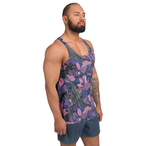 Midnight Iris on a Men's Tank Top