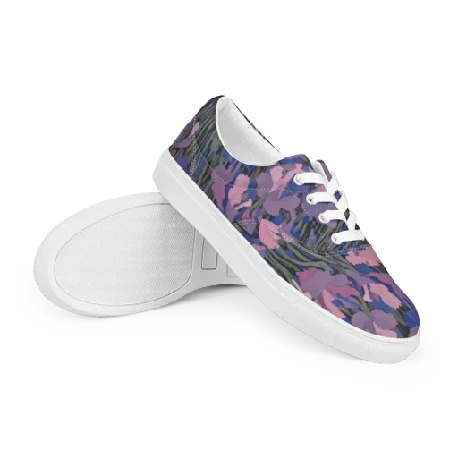 Midnight Iris on Men's Lace-Up Canvas Shoes