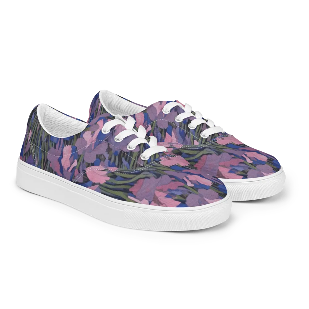 Midnight Iris on Men's Lace-Up Canvas Shoes — Right Front
