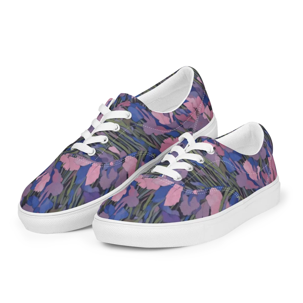 Midnight Iris on Men's Lace-Up Canvas Shoes — Left Front