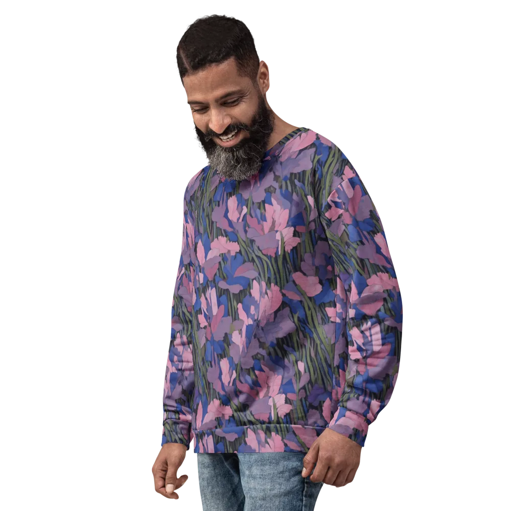 Midnight Iris on Sweatshirt — Left Front