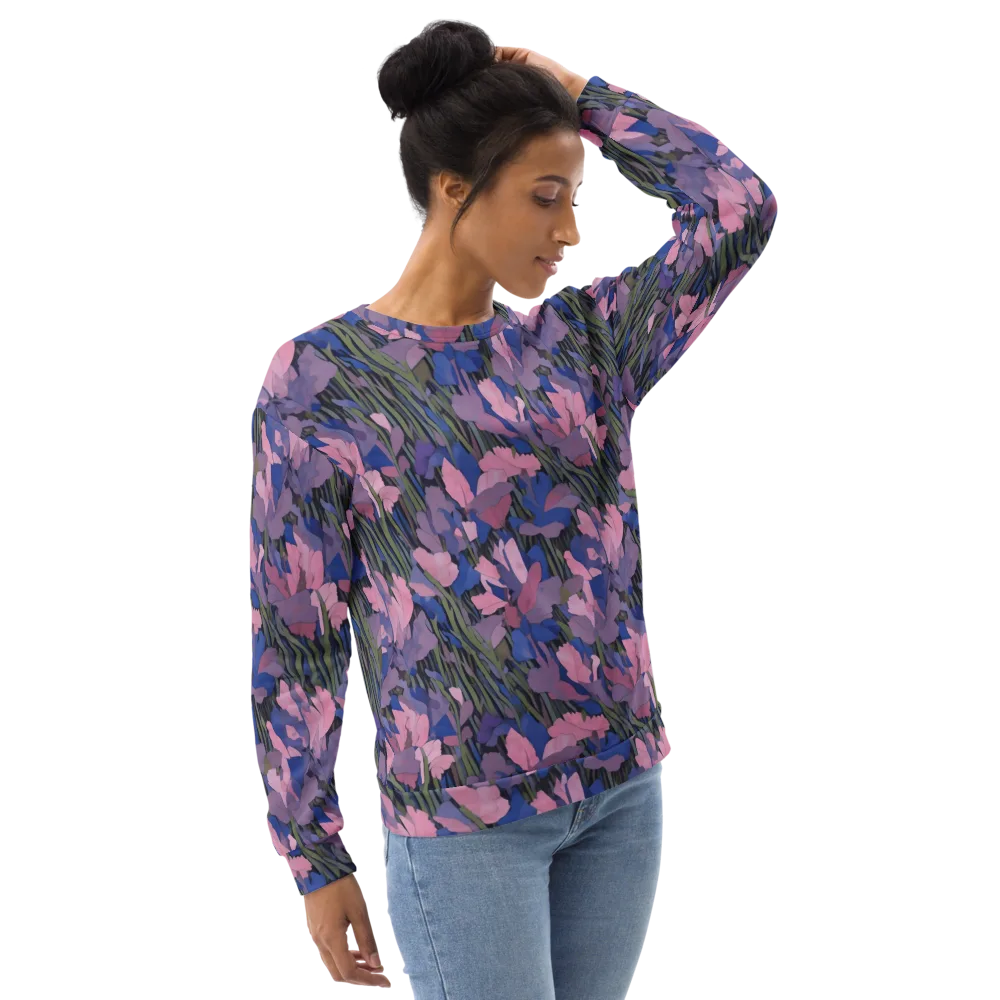 Midnight Iris on Sweatshirt — Right Front