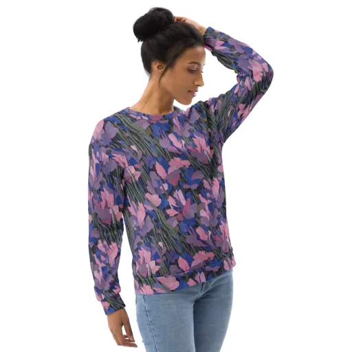 Midnight Iris on a Sweatshirt