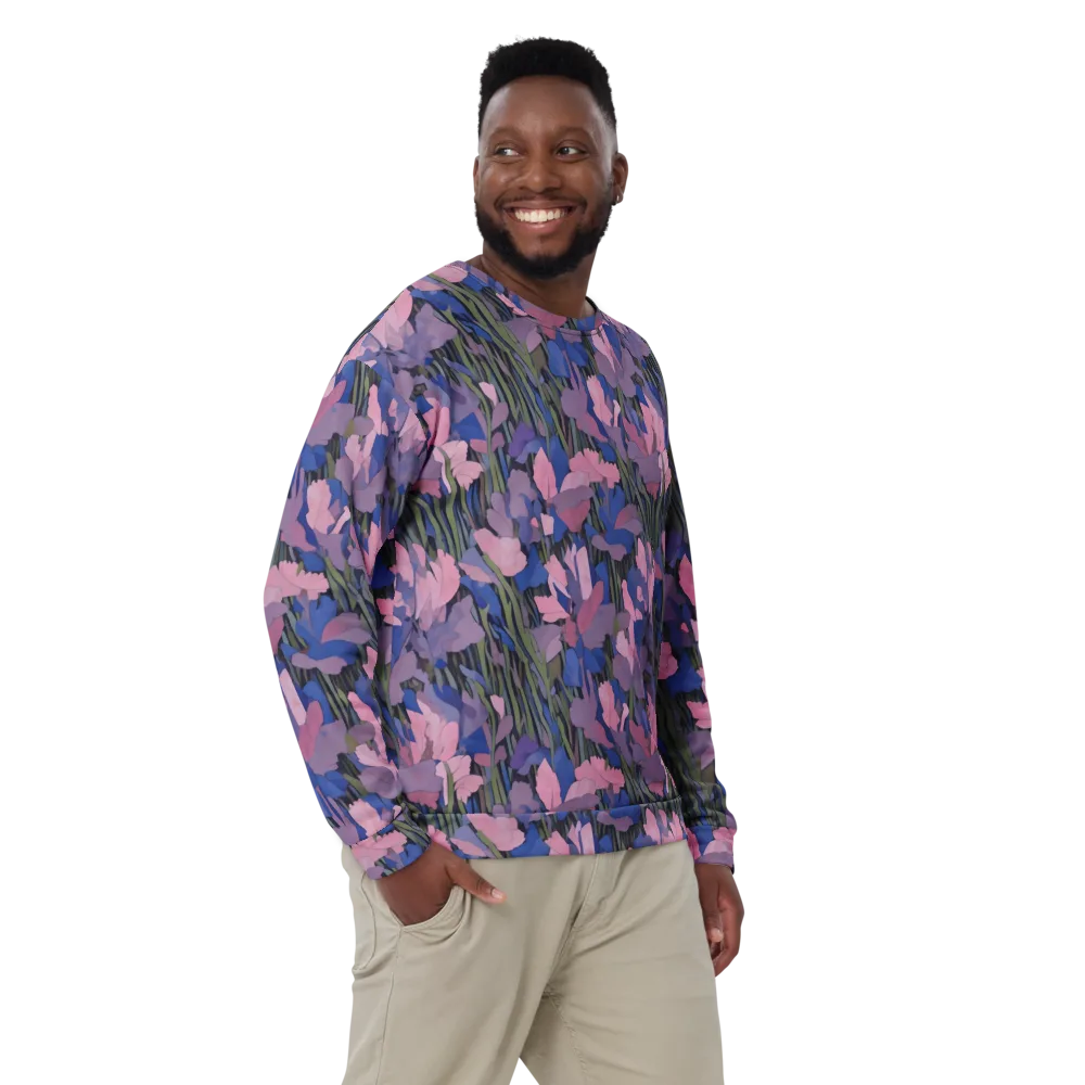 Midnight Iris on Sweatshirt — Front