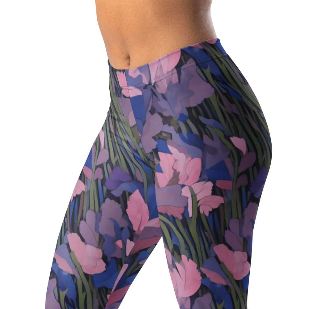 Midnight Iris on Leggings — Left Front