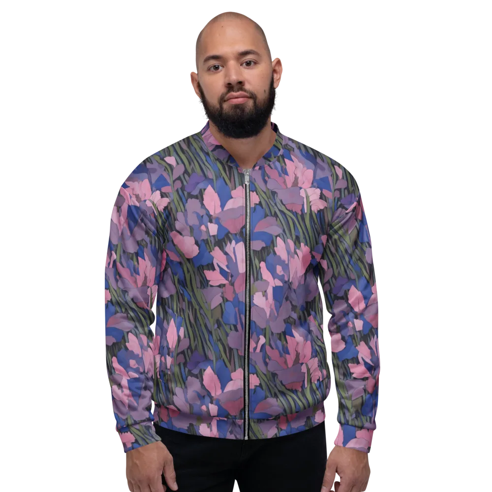 Midnight Iris on Bomber Jacket — Front