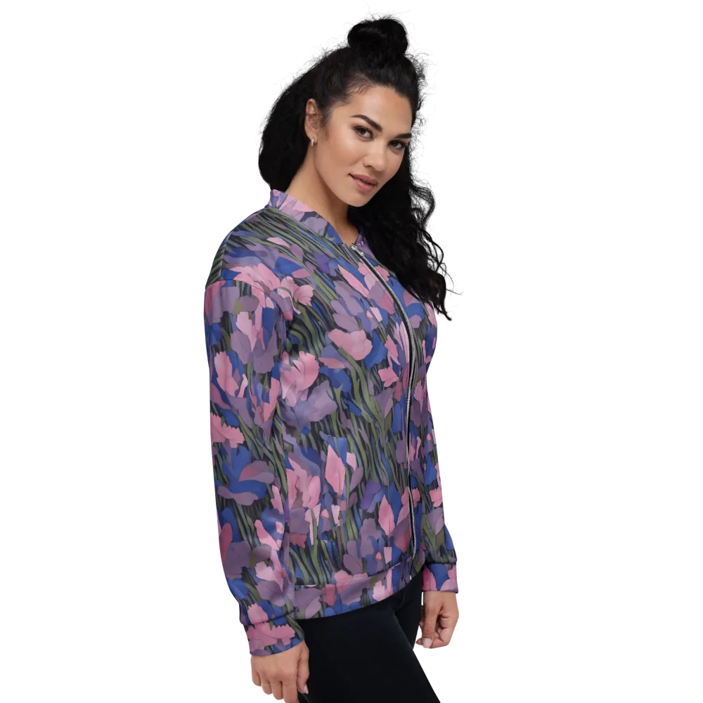 Midnight Iris on Bomber Jacket — Right