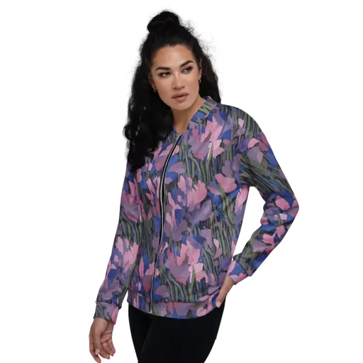 Midnight Iris on a Bomber Jacket