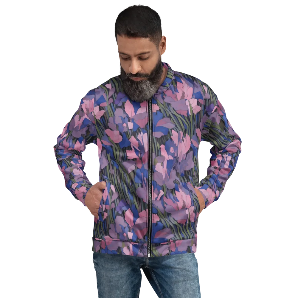 Midnight Iris on Bomber Jacket — Front