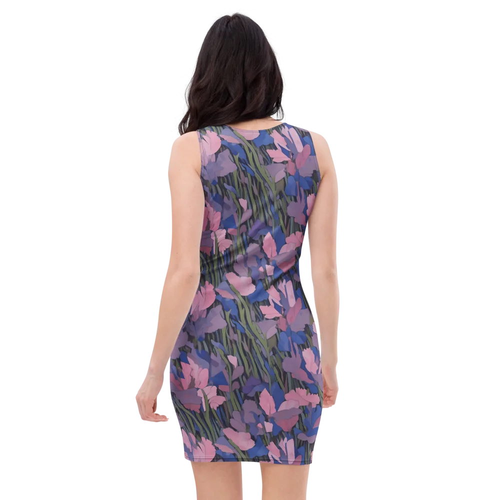 Midnight Iris on Bodycon Dress — Back
