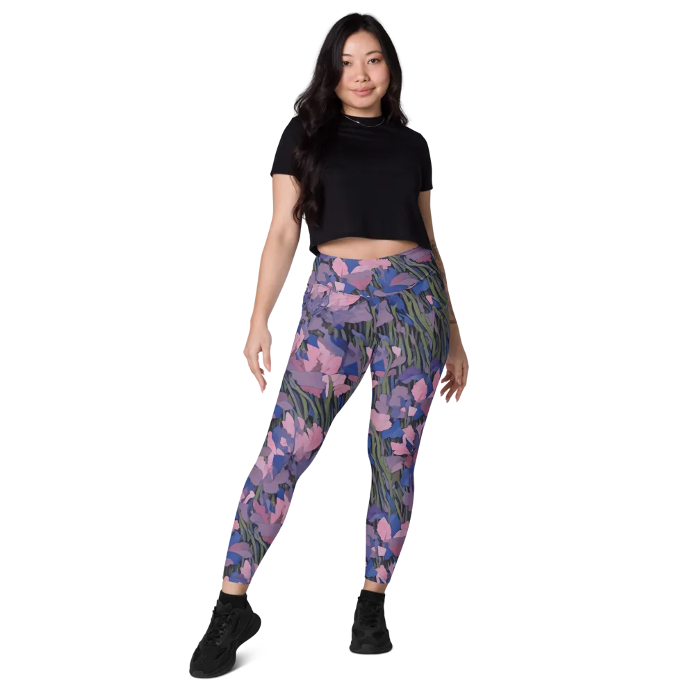 Midnight Iris on Leggings with Pockets — Front